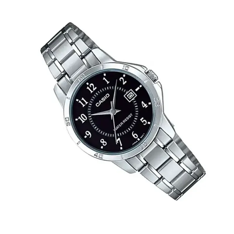 Casio Quartz Black Dial Couple Watch- MTP/LTP-V004D-1B